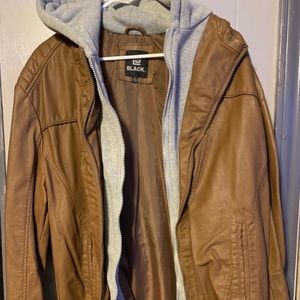 Men’s Hooded Leather Jacket